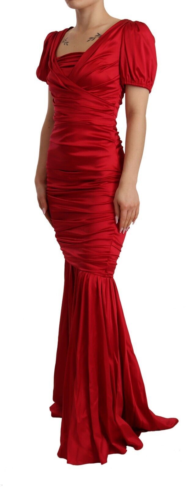 Dolce & Gabbana Red Silk Stretch Sheath Mermaid Gown Dress Dolce & Gabbana