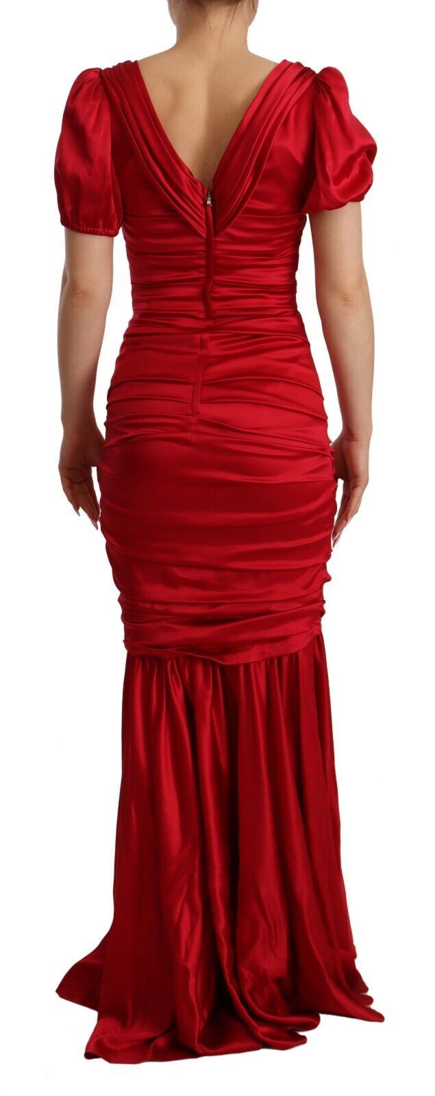 Dolce & Gabbana Red Silk Stretch Sheath Mermaid Gown Dress Dolce & Gabbana