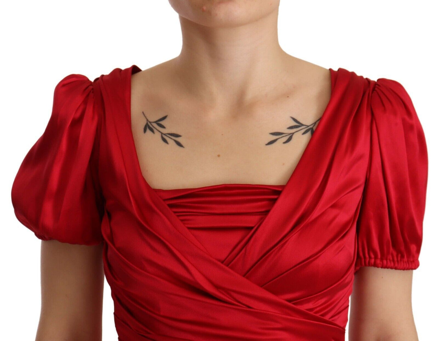Dolce & Gabbana Red Silk Stretch Sheath Mermaid Gown Dress Dolce & Gabbana