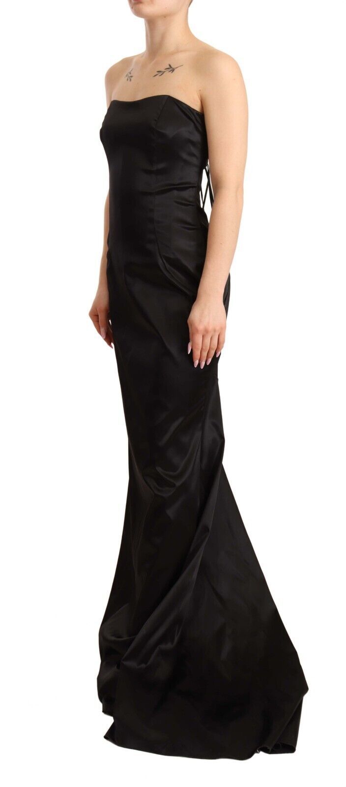 Dolce & Gabbana Black Silk Stretch Sheath Mermaid Gown Dress Dolce & Gabbana