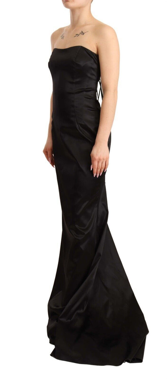 Dolce & Gabbana Black Silk Stretch Sheath Mermaid Gown Dress Dolce & Gabbana