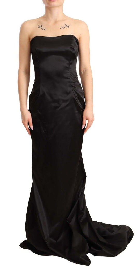Dolce & Gabbana Black Silk Stretch Sheath Mermaid Gown Dress Dolce & Gabbana