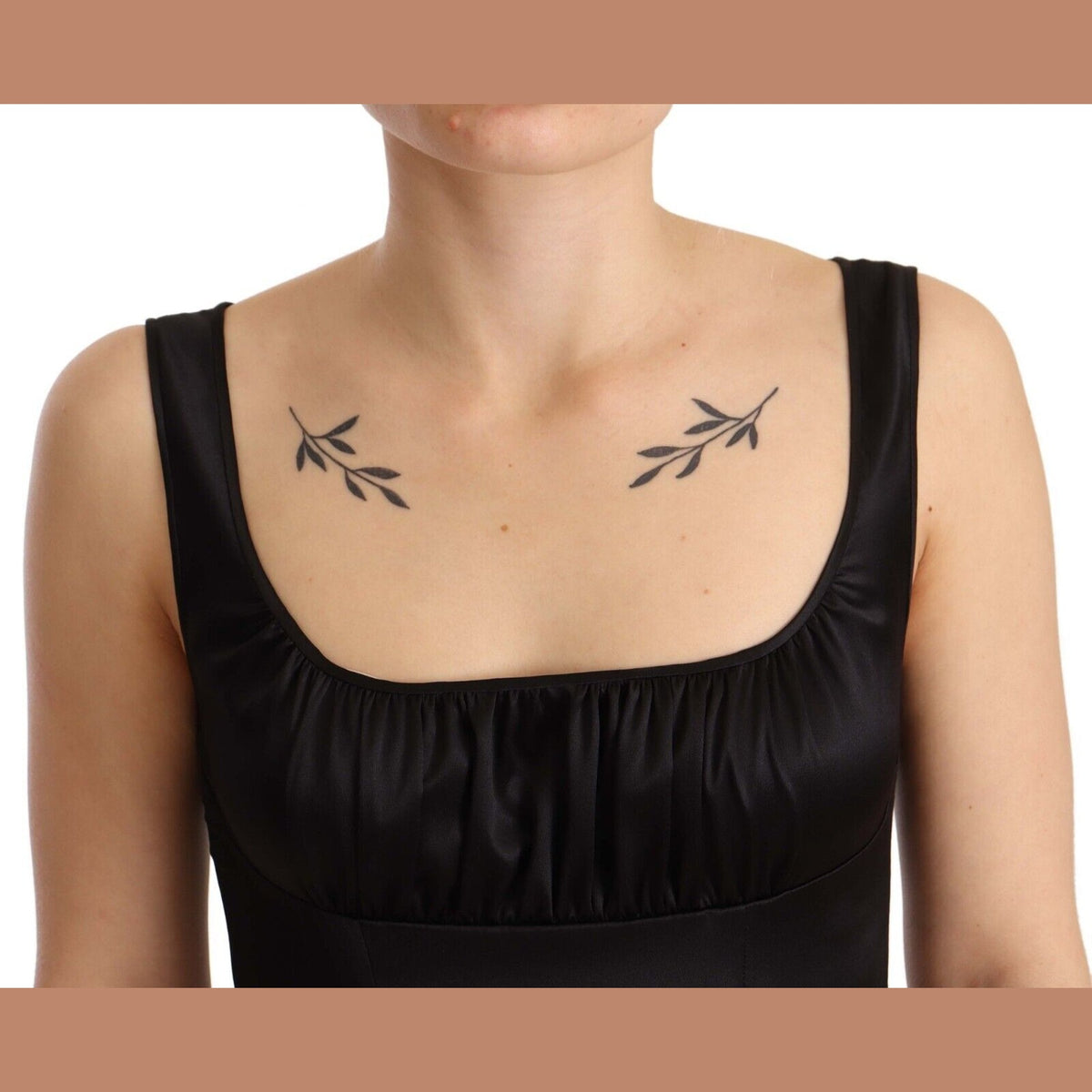 Dolce & Gabbana Black Silk Stretch Sheath Mermaid Midi Dress