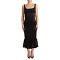 Dolce & Gabbana Black Silk Stretch Sheath Mermaid Midi Dress