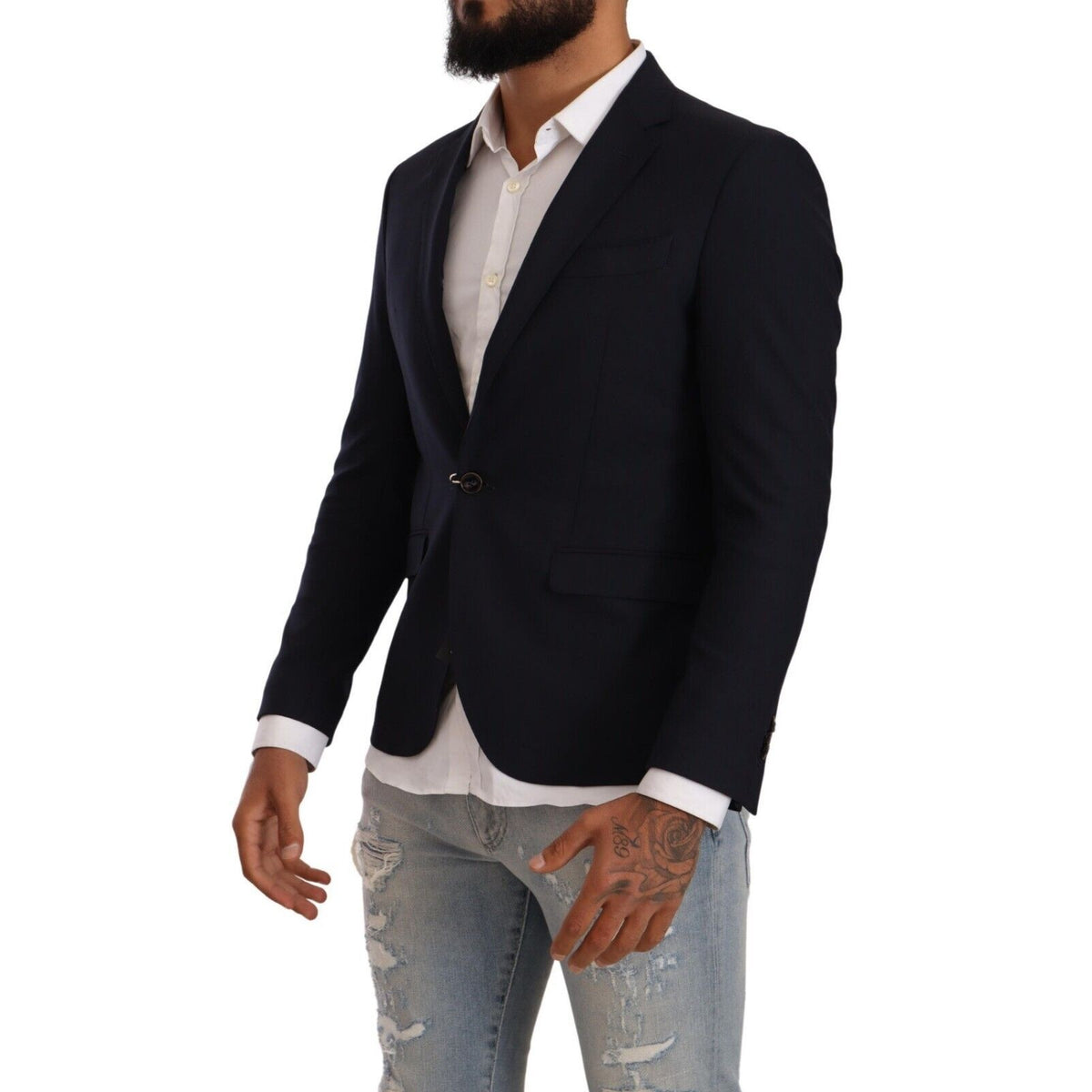 Domenico Tagliente Black Single Breasted One Button Suit Jacket