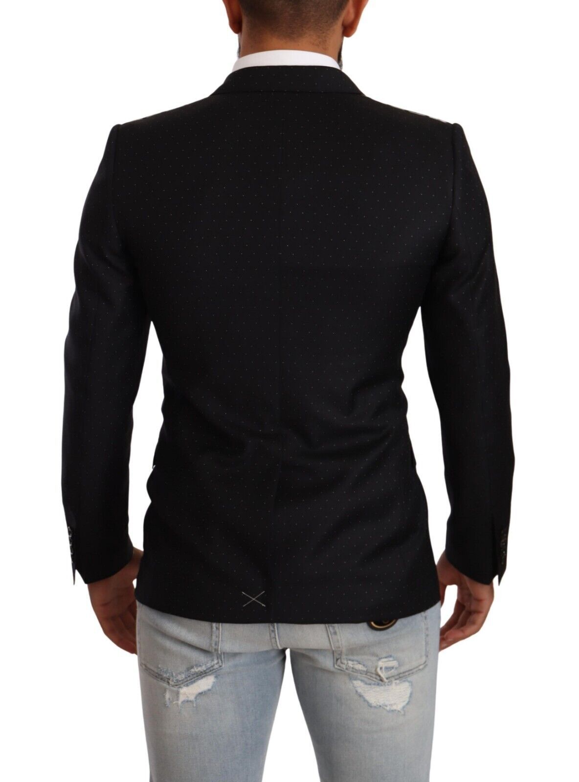 Dolce & Gabbana Black Dotted Double Breasted MARTINI Jacket Dolce & Gabbana