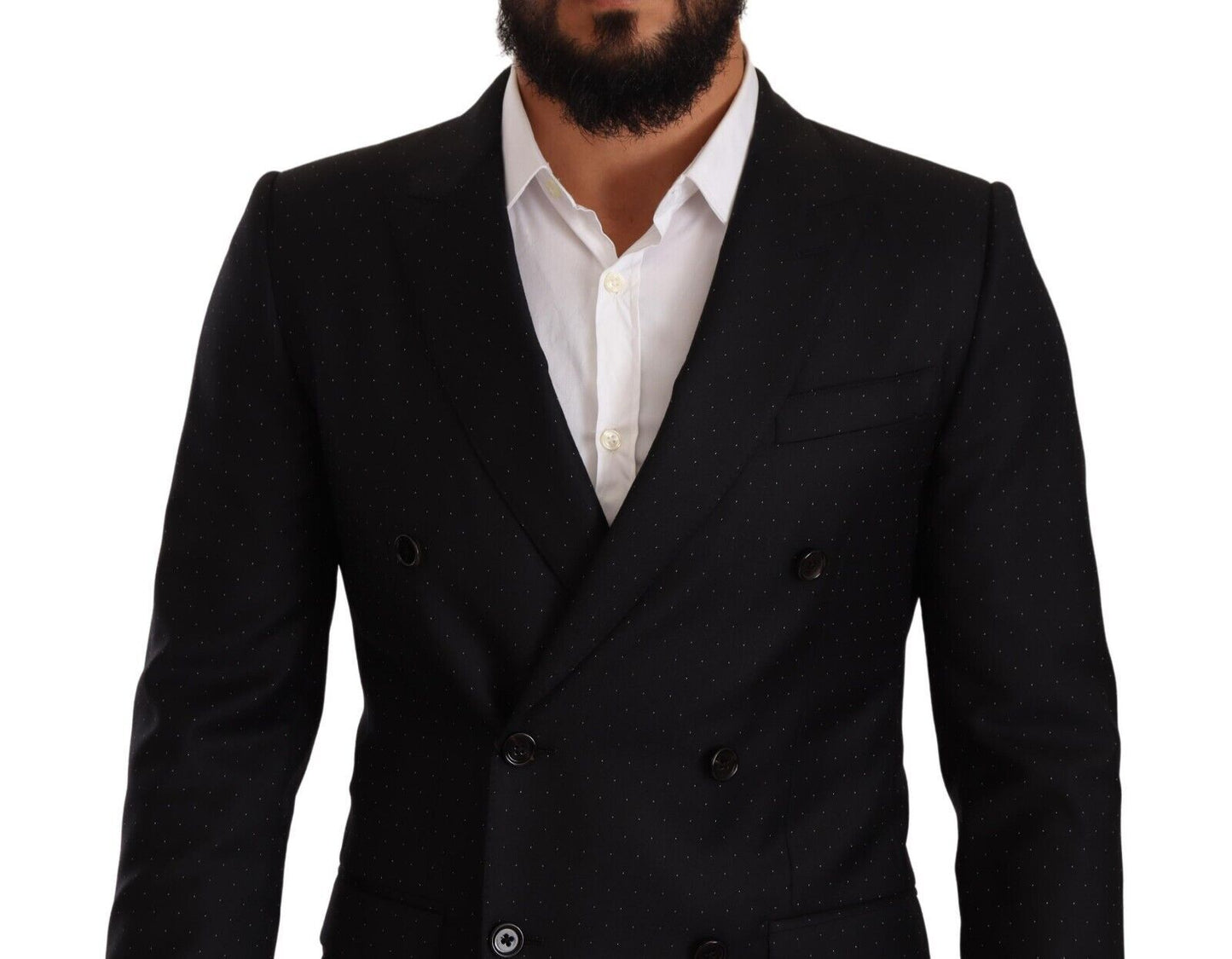 Dolce & Gabbana Black Dotted Double Breasted MARTINI Jacket Dolce & Gabbana