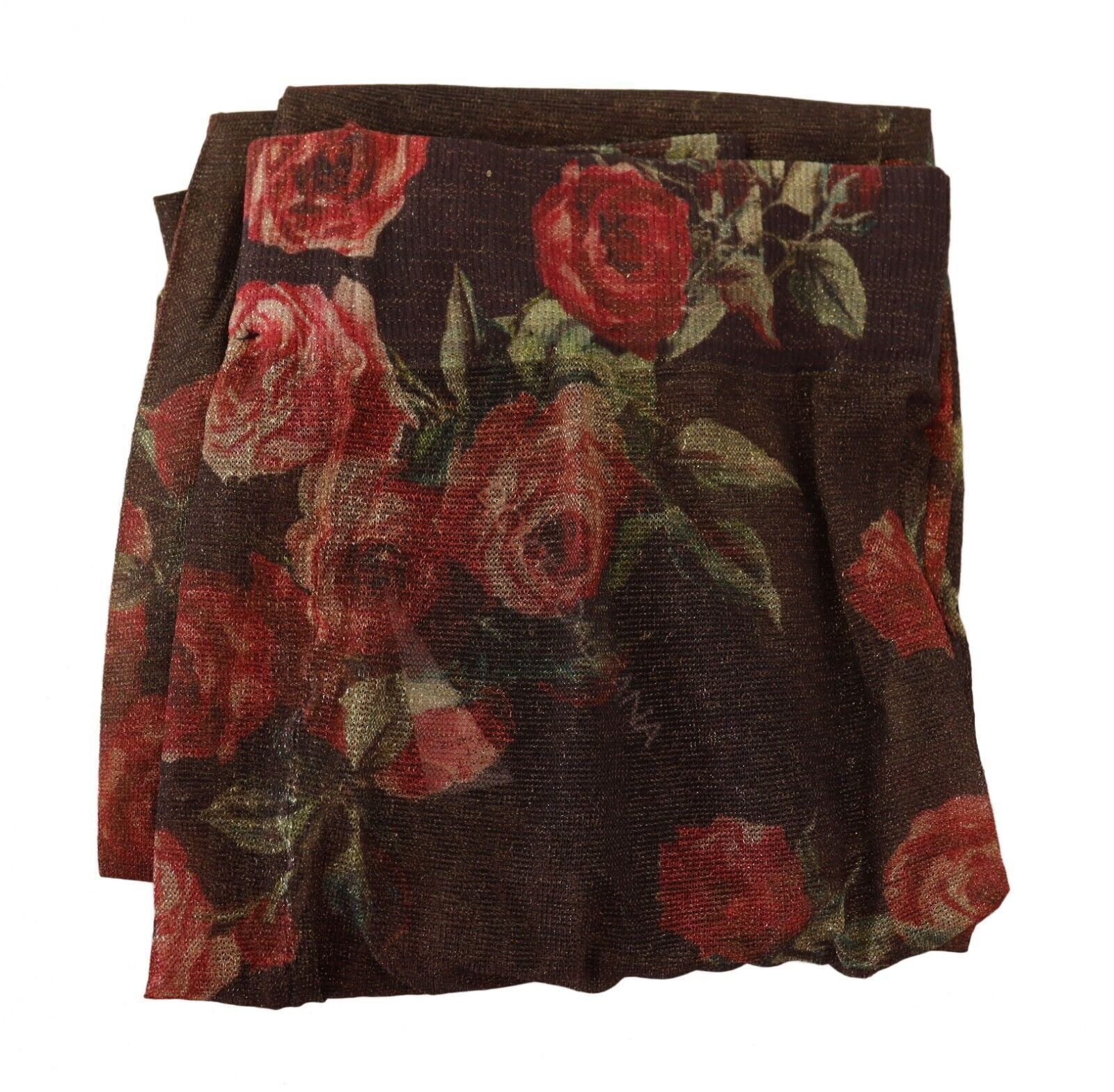 Dolce & Gabbana Black Floral Print Stockings Nylon Tights Dolce & Gabbana