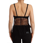 Dolce & Gabbana Black Silk Lace Babydoll Nylon Lingerie Top