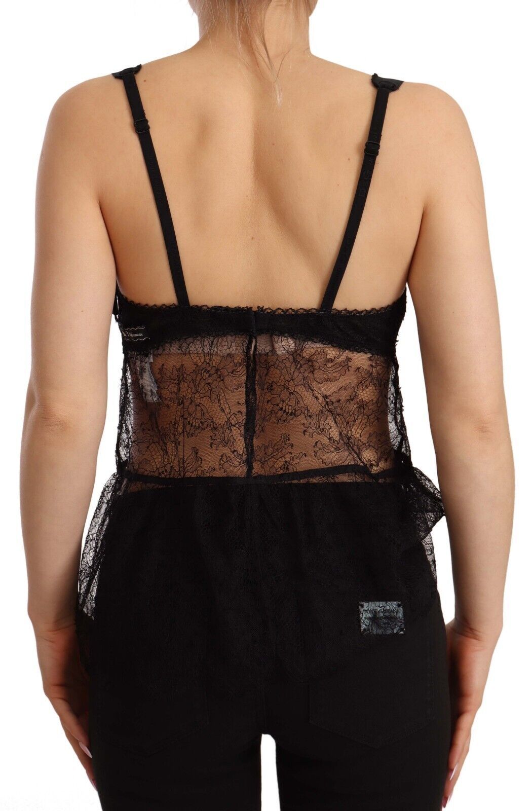 Dolce & Gabbana Black Silk Lace Babydoll Nylon Lingerie Top Dolce & Gabbana