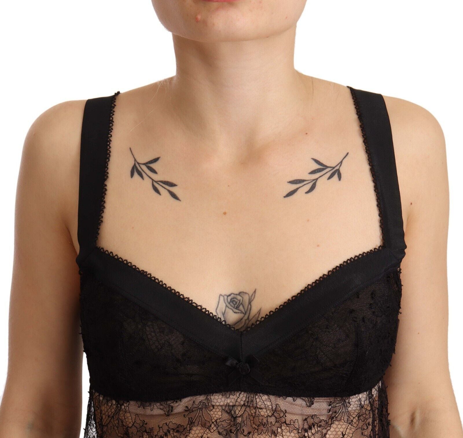 Dolce & Gabbana Black Silk Lace Babydoll Nylon Lingerie Top Dolce & Gabbana