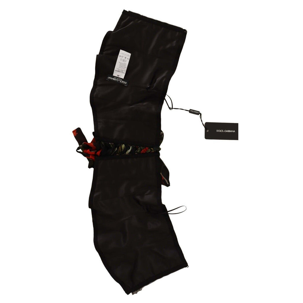 Dolce & Gabbana Black Corset Belt Stretch Waist Strap Silk Top