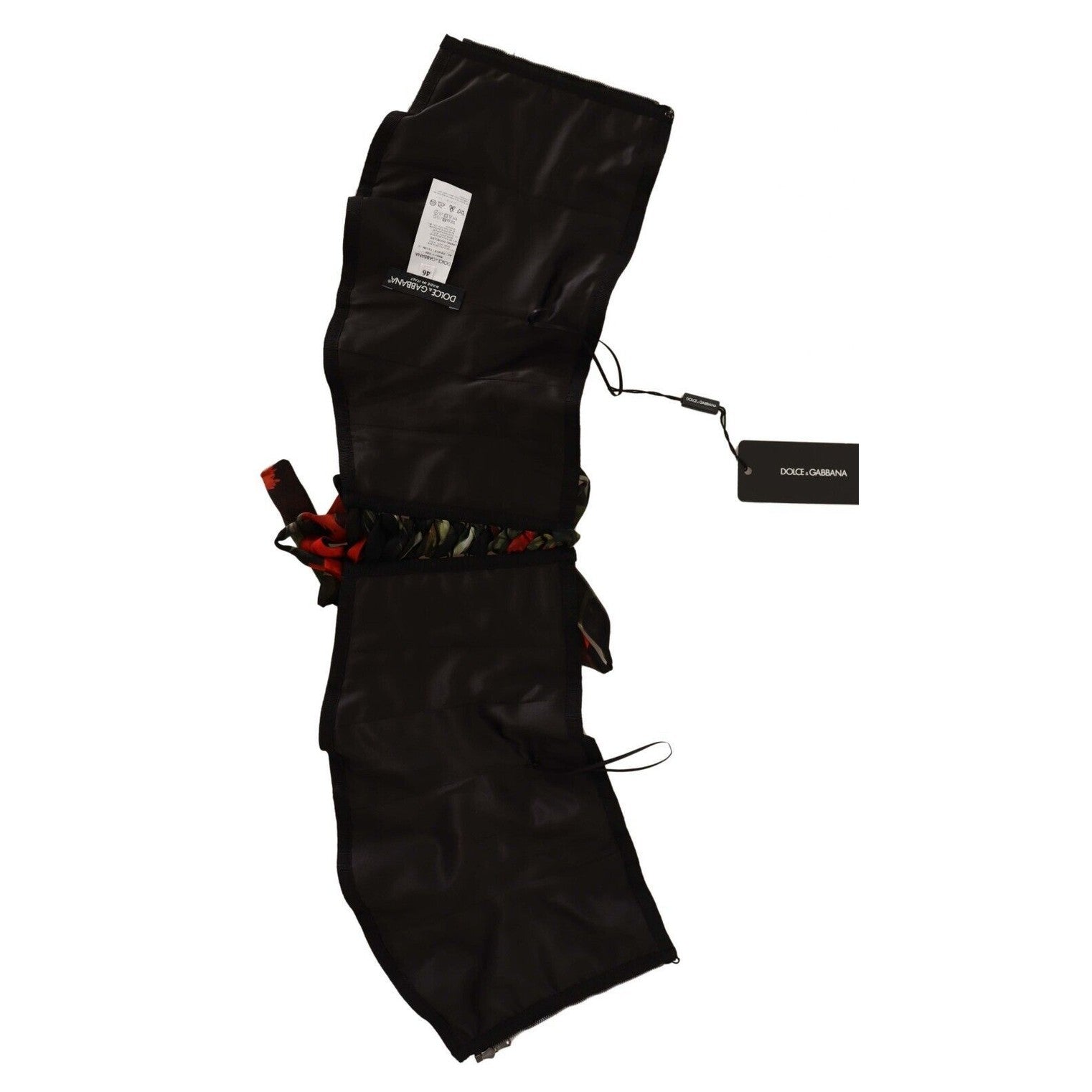 Dolce & Gabbana Black Corset Belt Stretch Waist Strap Silk Top Dolce & Gabbana