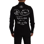 Dolce & Gabbana Black Slim Cotton Denim Stretch Shirt