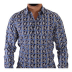 Dolce & Gabbana Blue Logo Mania Slim Fit Cotton Shirt
