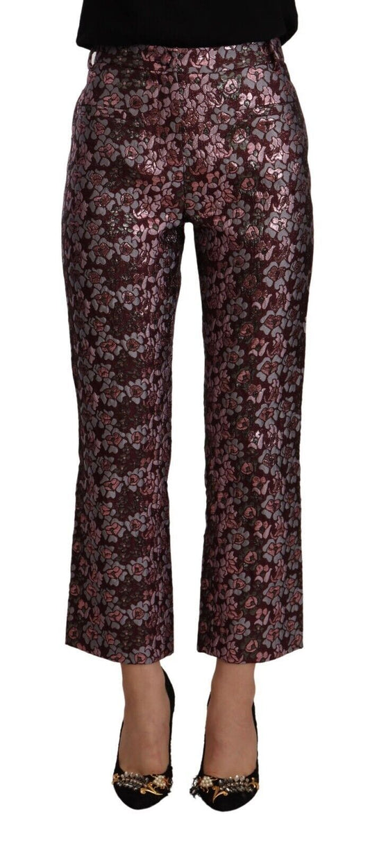 House of Holland Multicolor Floral Jacquard Flared Cropped Pants House of Holland