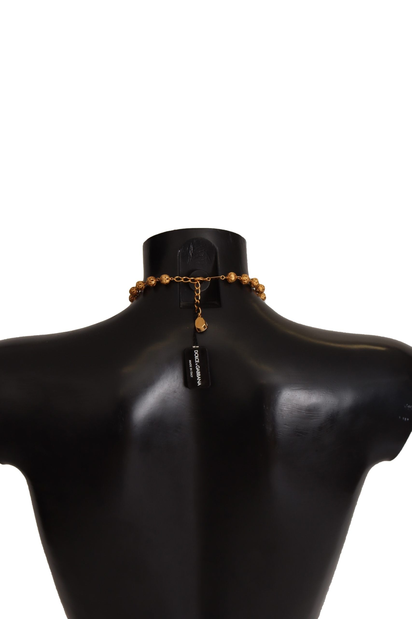 Dolce & Gabbana Gold Brass Carretto Sicily Statement Crystal Chain Necklace Dolce & Gabbana