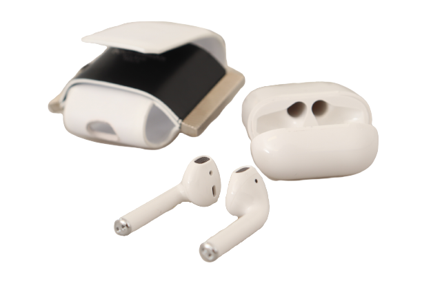 Dolce & Gabbana White Black Leather Strap Silver Metal Logo Airpods Case Dolce & Gabbana
