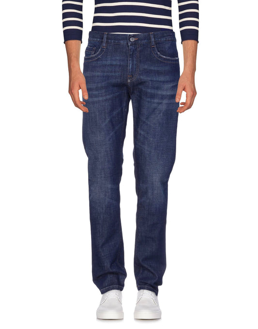 Bikkembergs Blue Cotton Men Jean Bikkembergs