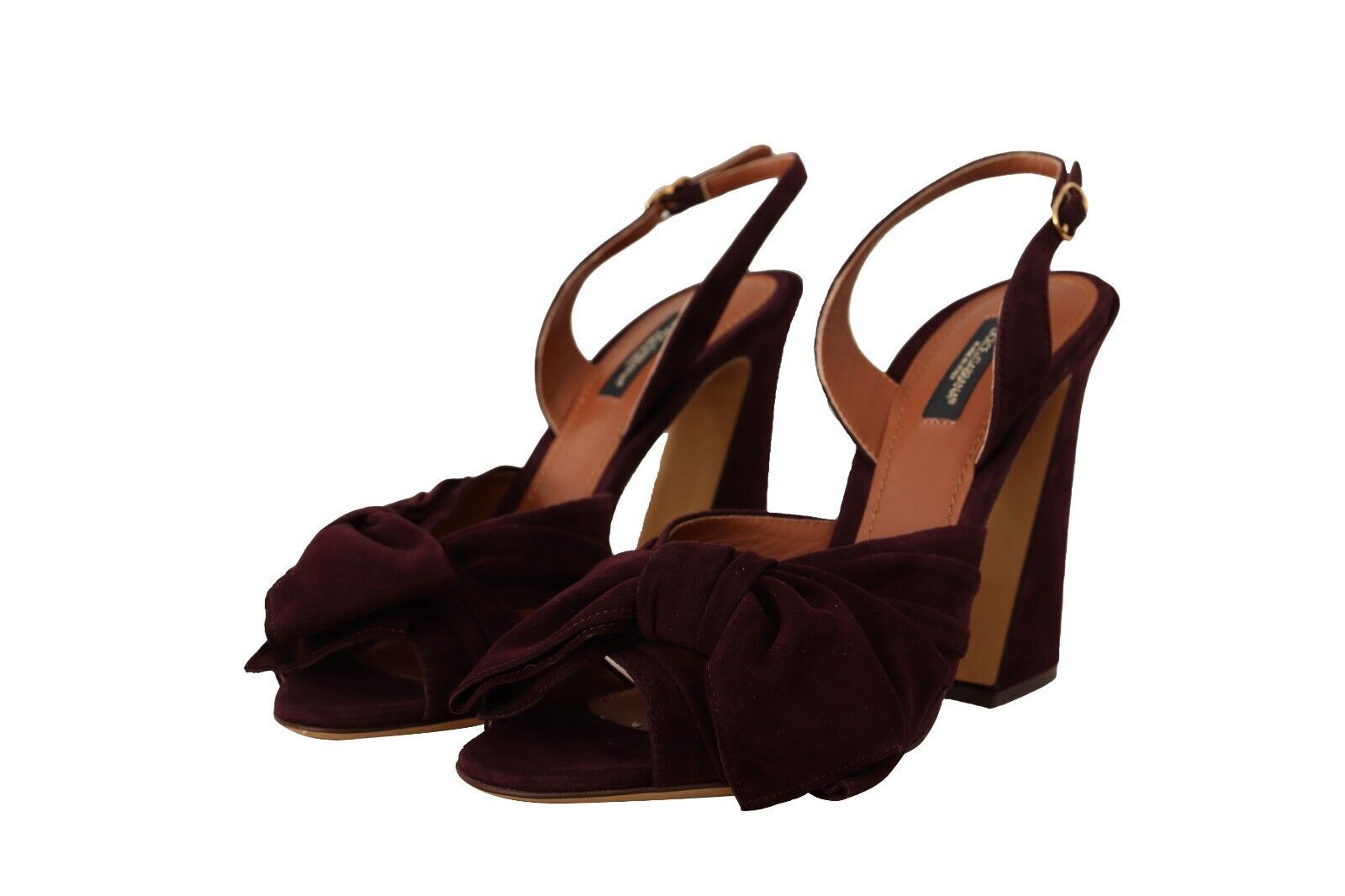 Dolce & Gabbana Dark Purple Suede Ankle Strap Sandals Shoes Dolce & Gabbana