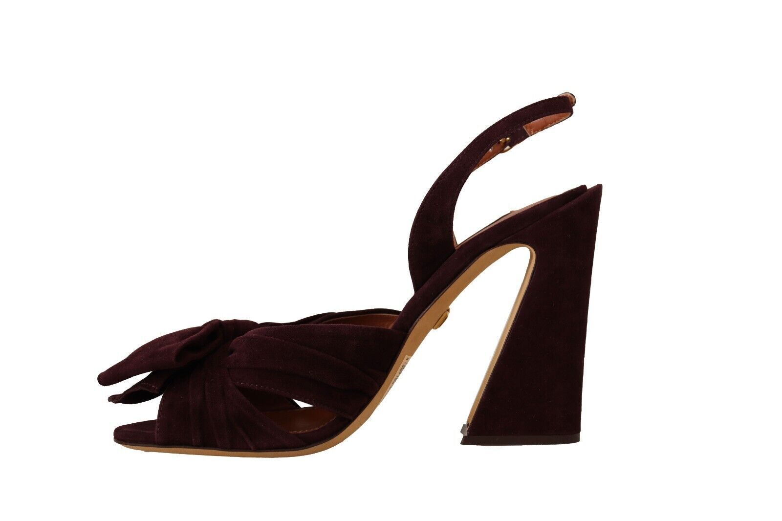 Dolce & Gabbana Dark Purple Suede Ankle Strap Sandals Shoes Dolce & Gabbana