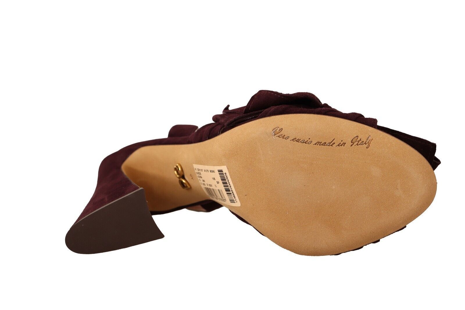 Dolce & Gabbana Dark Purple Suede Ankle Strap Sandals Shoes Dolce & Gabbana