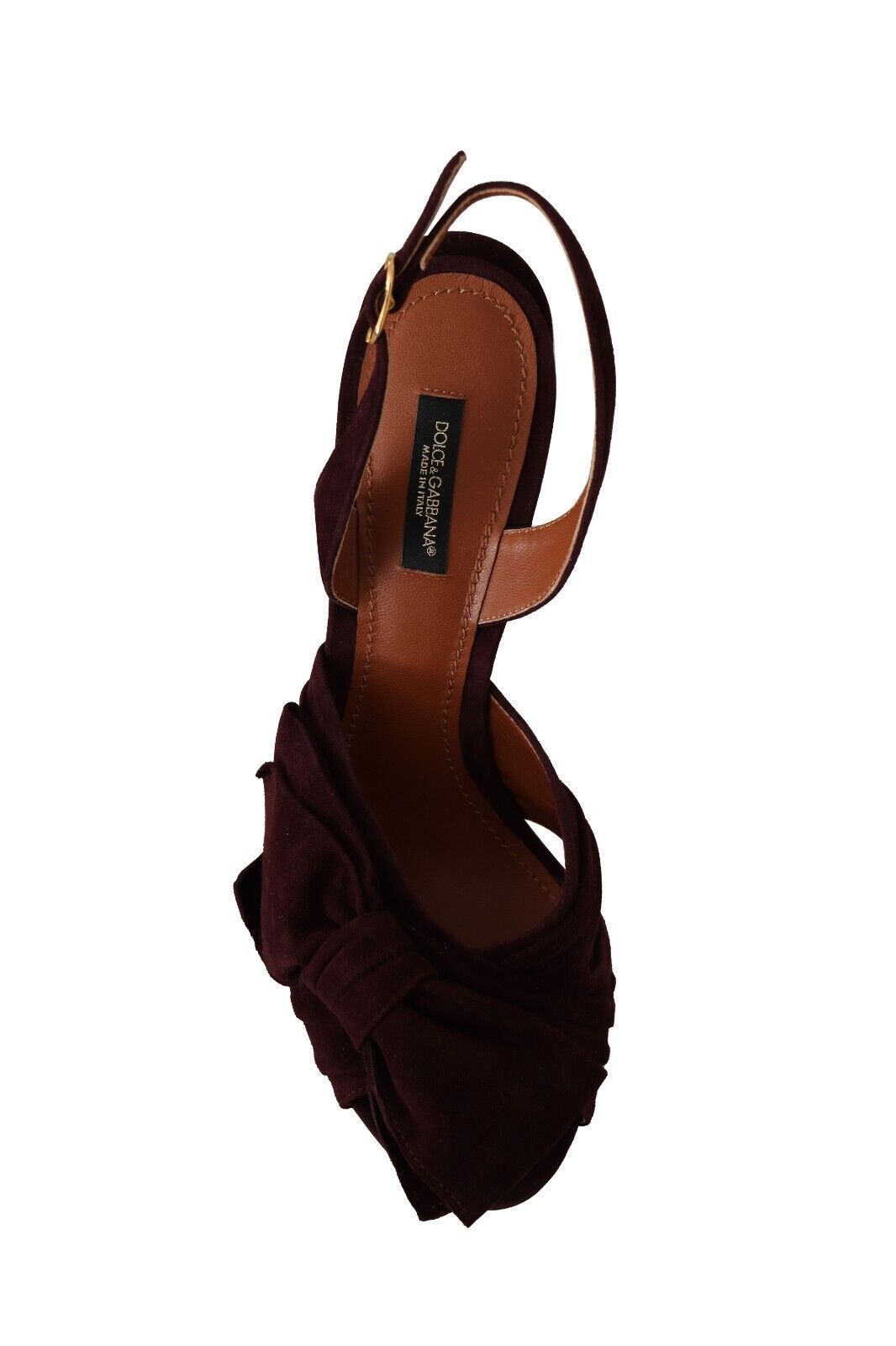 Dolce & Gabbana Dark Purple Suede Ankle Strap Sandals Shoes Dolce & Gabbana
