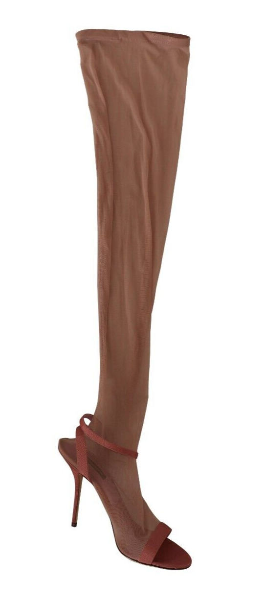 Dolce & Gabbana Pink Tulle Stretch Ankle Strap Sandals Shoes Dolce & Gabbana