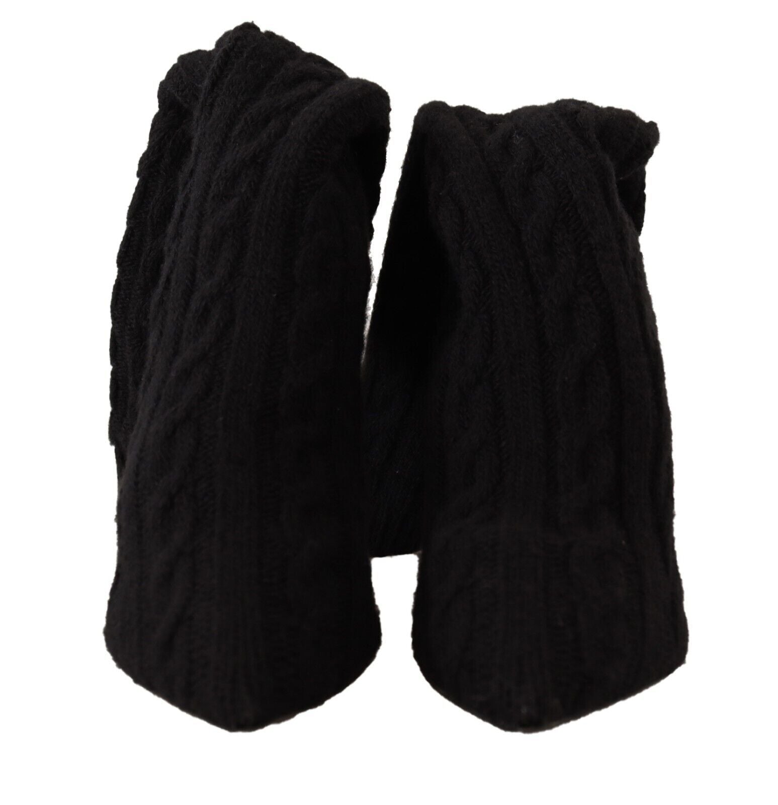 Dolce & Gabbana Black Stretch Socks Knee High Booties Shoes Dolce & Gabbana