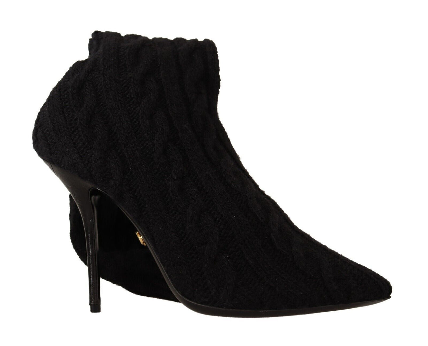 Dolce & Gabbana Black Stretch Socks Knee High Booties Shoes Dolce & Gabbana