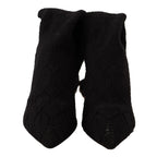 Dolce & Gabbana Black Stretch Socks Knee High Booties Shoes