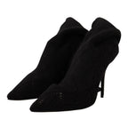 Dolce & Gabbana Black Stretch Socks Knee High Booties Shoes