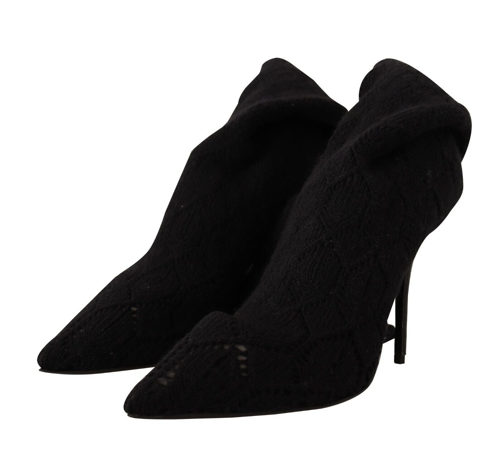 Dolce & Gabbana Black Stretch Socks Knee High Booties Shoes Dolce & Gabbana
