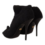 Dolce & Gabbana Black Stretch Socks Knee High Booties Shoes
