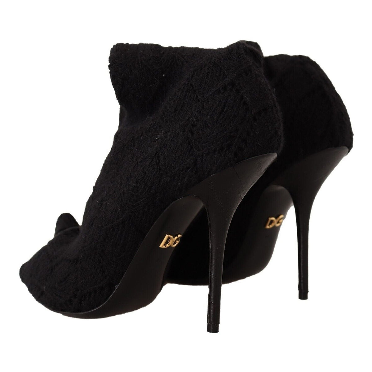 Dolce & Gabbana Black Stretch Socks Knee High Booties Shoes