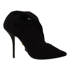 Dolce & Gabbana Black Stretch Socks Knee High Booties Shoes