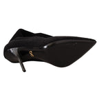 Dolce & Gabbana Black Stretch Socks Knee High Booties Shoes