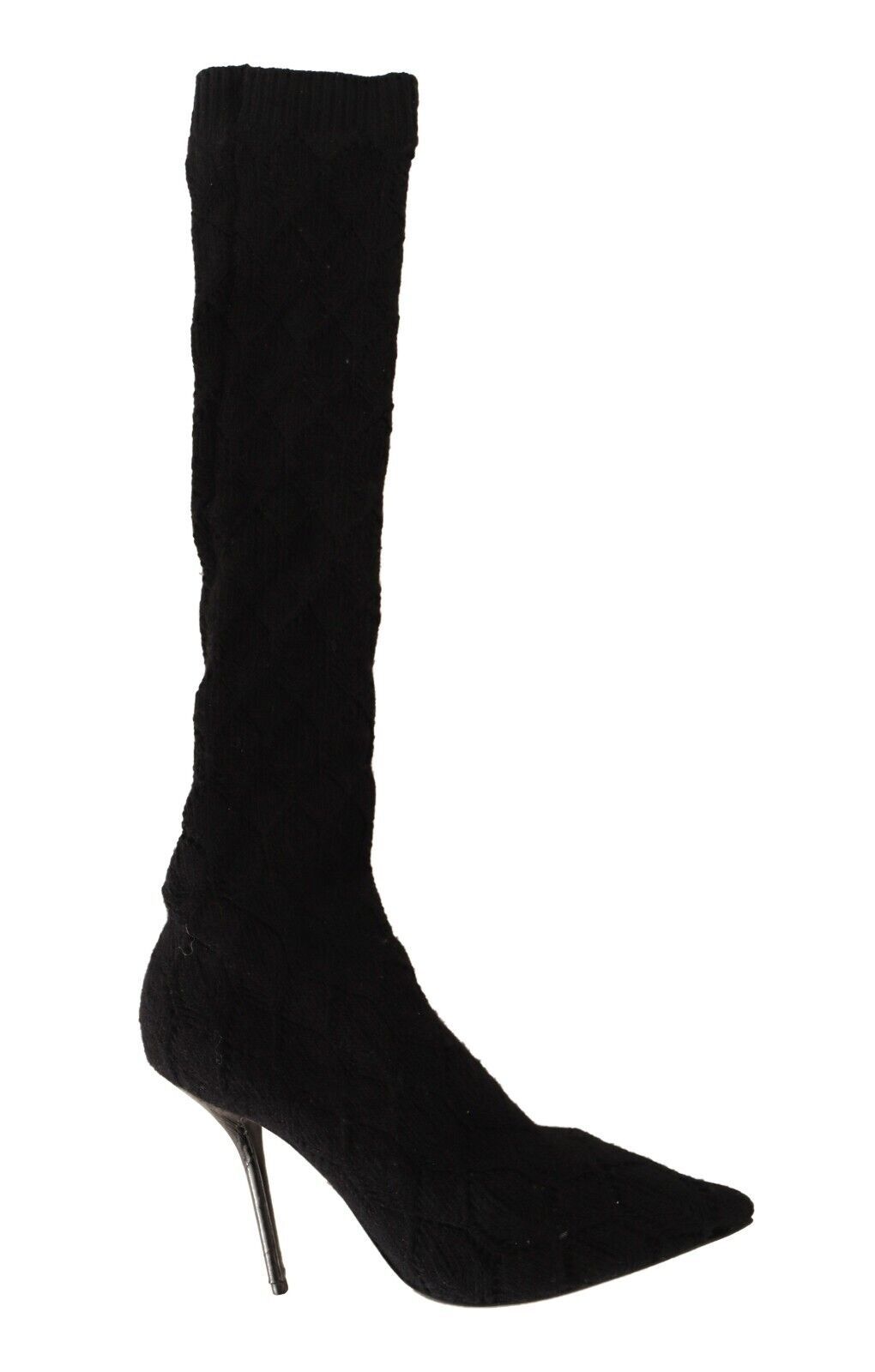 Dolce & Gabbana Black Stretch Socks Knee High Booties Shoes Dolce & Gabbana
