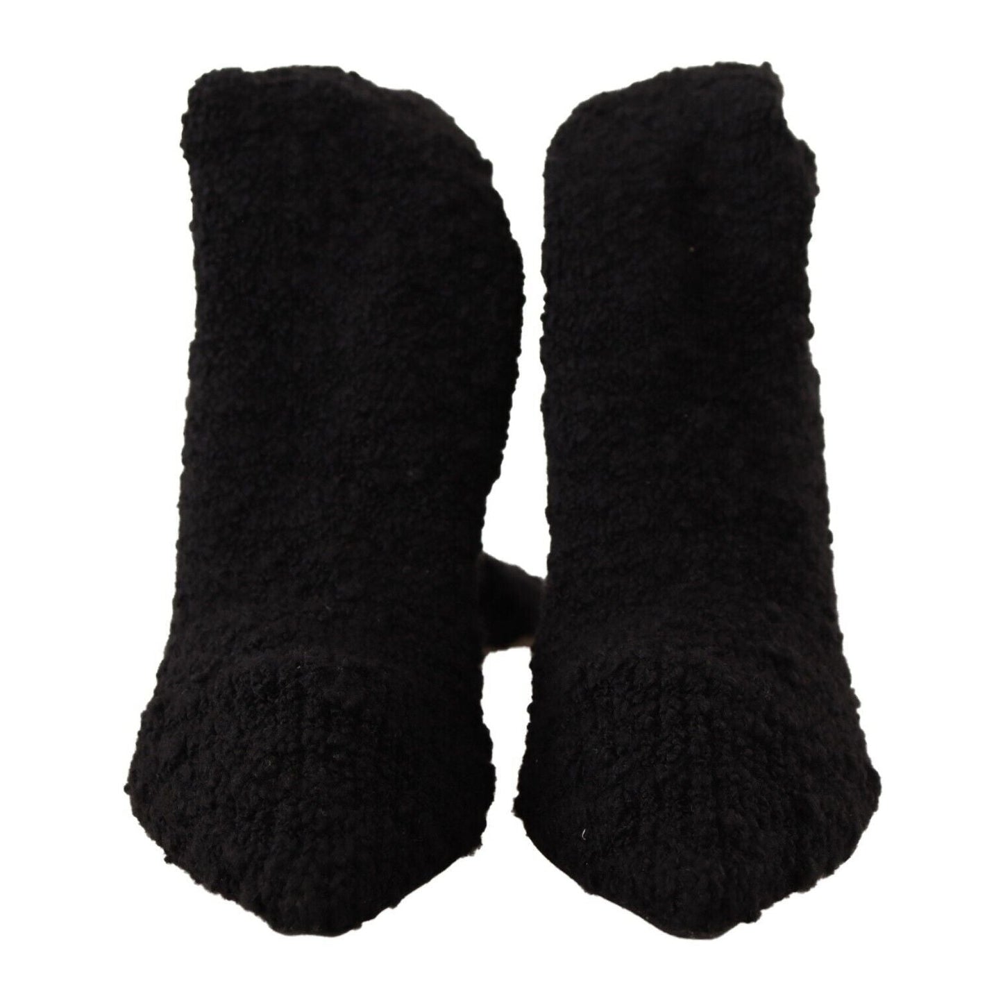 Dolce & Gabbana Black Stretch Socks Knee High Booties Shoes