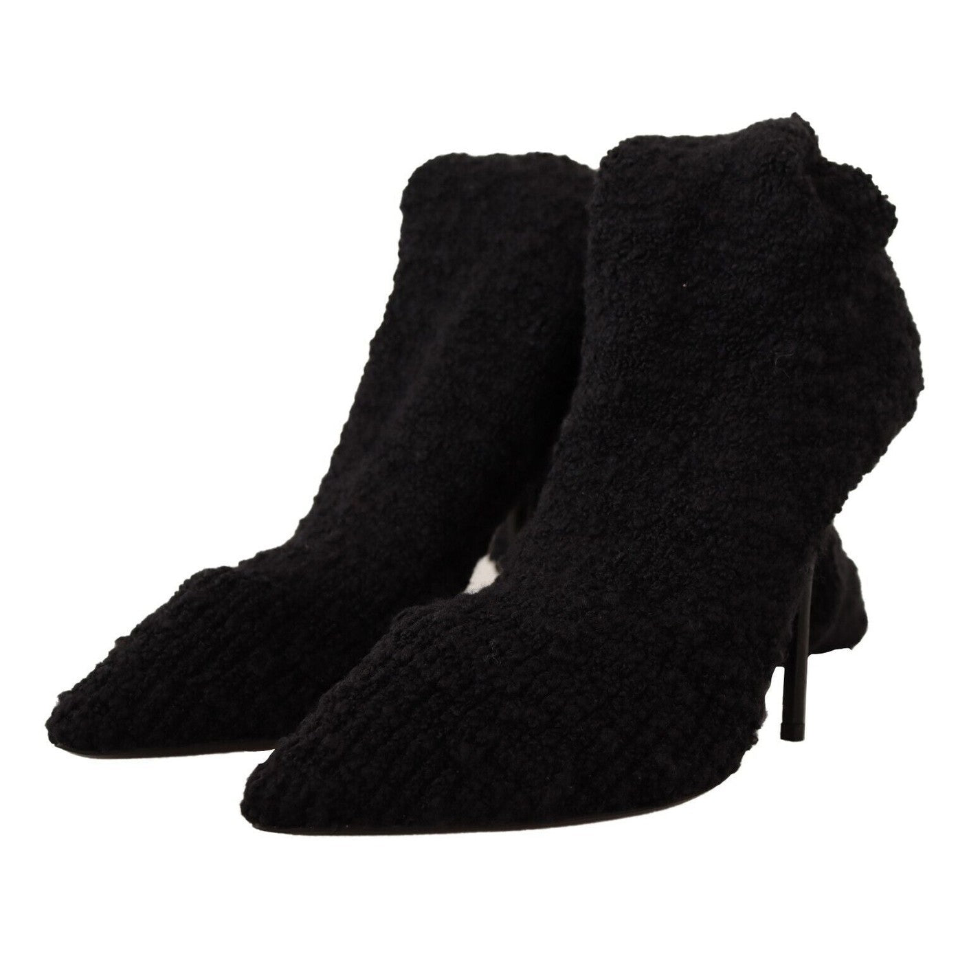 Dolce & Gabbana Black Stretch Socks Knee High Booties Shoes
