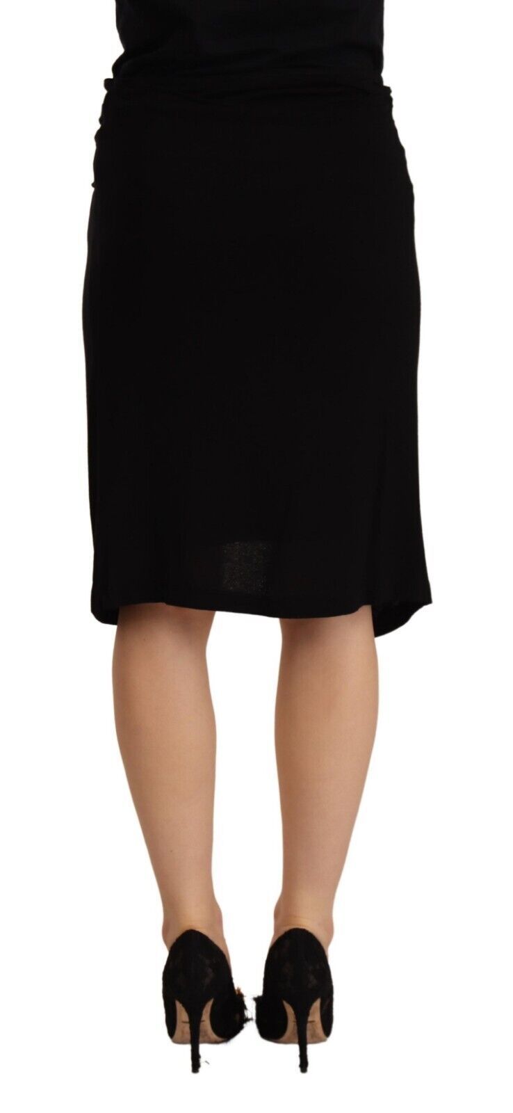 PLEIN SUD Black High Waist Pencil Knee Length Viscose Skirt PLEIN SUD