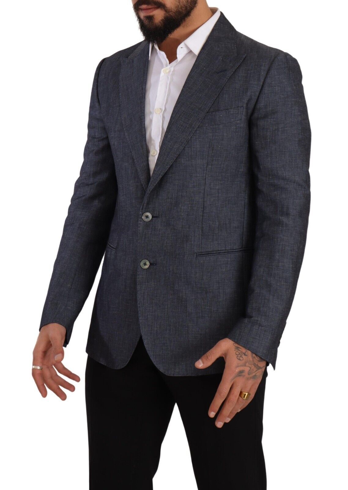 Dolce & Gabbana Blue Linen Cotton Jacket TAORMINA Blazer Dolce & Gabbana