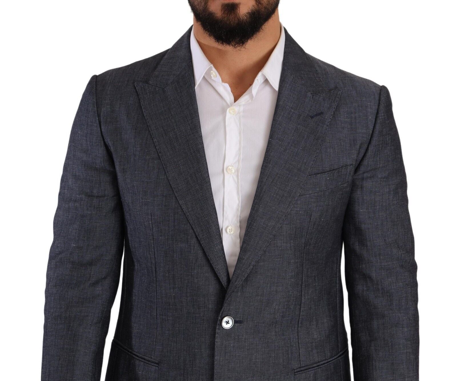 Dolce & Gabbana Blue Linen Cotton Jacket TAORMINA Blazer Dolce & Gabbana