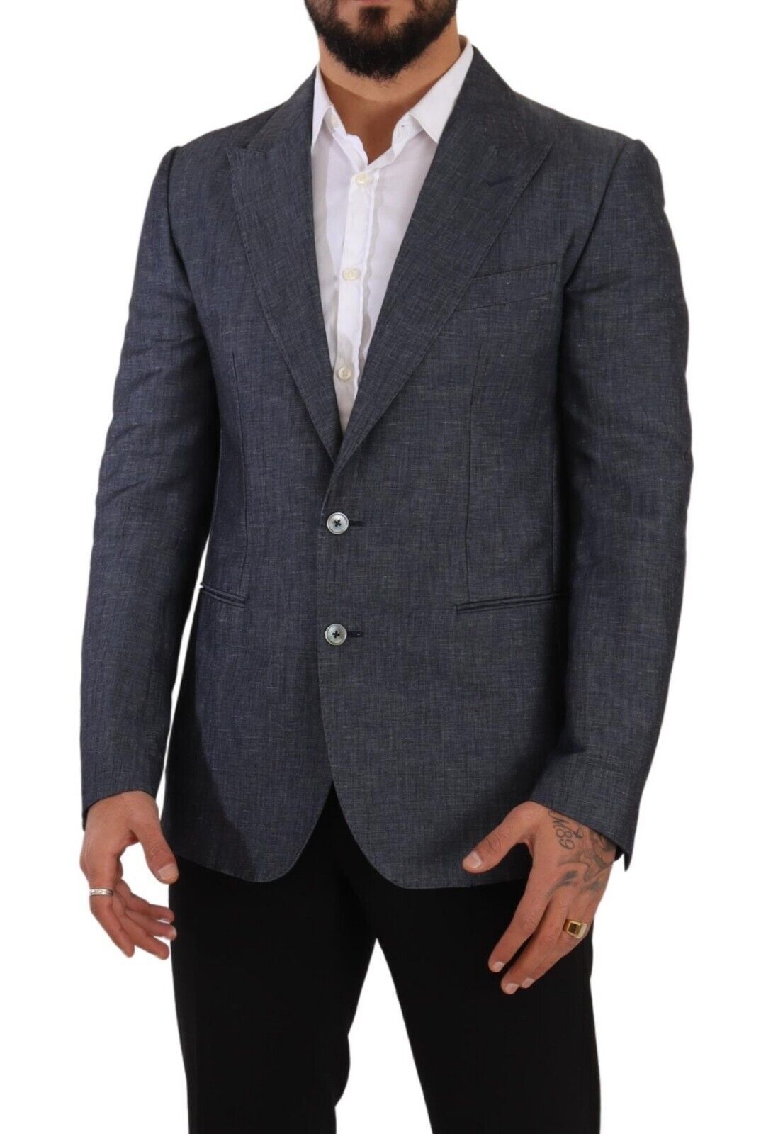 Dolce & Gabbana Blue Linen Cotton Jacket TAORMINA Blazer Dolce & Gabbana