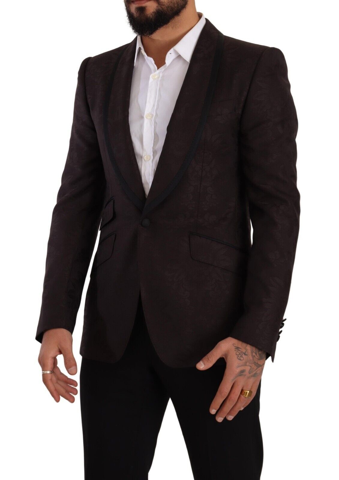 Dolce & Gabbana Purple Jacquard Single Breasted SICILIA Blazer Dolce & Gabbana