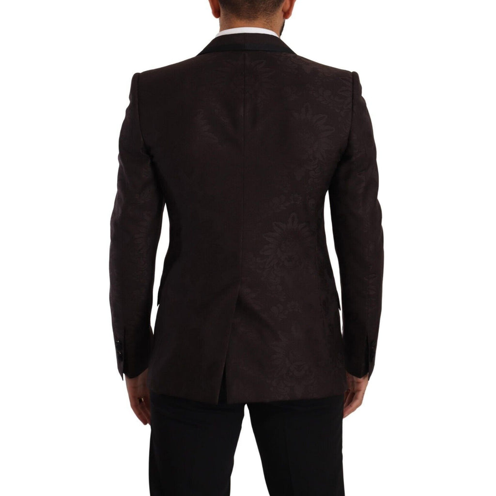 Dolce & Gabbana Purple Jacquard Single Breasted SICILIA Blazer
