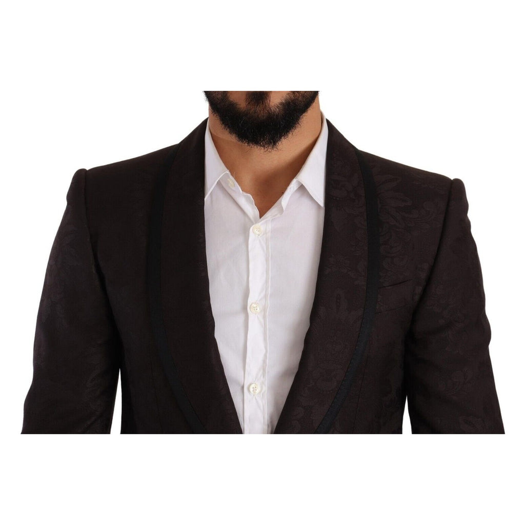 Dolce & Gabbana Purple Jacquard Single Breasted SICILIA Blazer