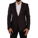 Dolce & Gabbana Purple Jacquard Single Breasted SICILIA Blazer