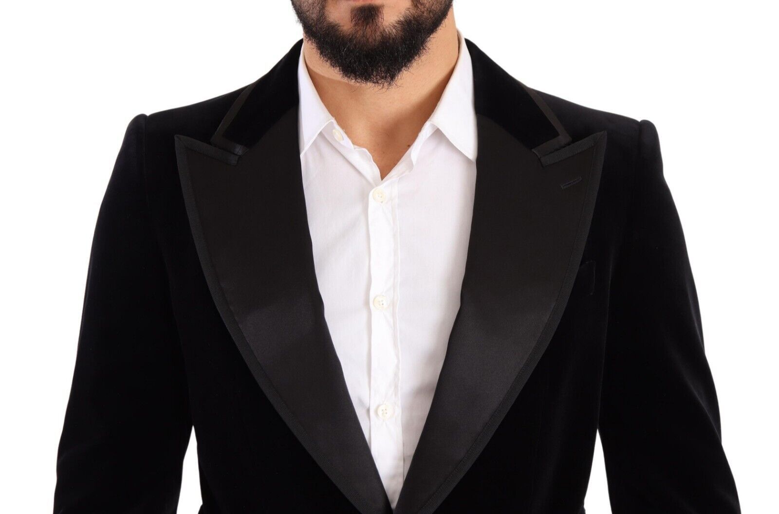 Dolce & Gabbana Black Velvet Single Breasted One Button Blazer Dolce & Gabbana
