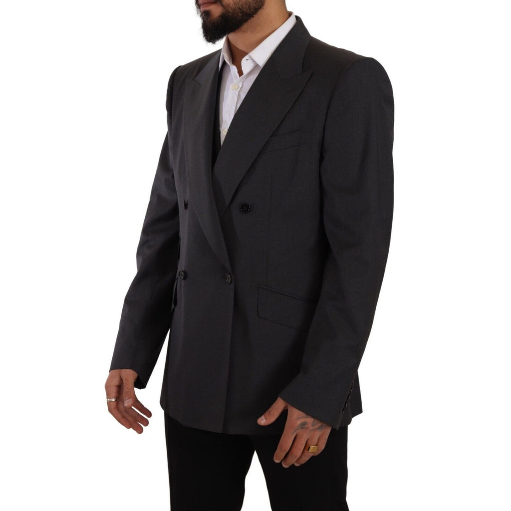 Dolce & Gabbana Gray Double Breasted 2 Piece SICILIA Blazer